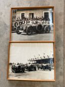 A pair of large scale photographic prints, both depicting races from the late 1920s, details to