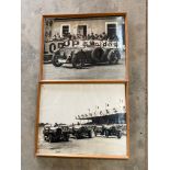 A pair of large scale photographic prints, both depicting races from the late 1920s, details to
