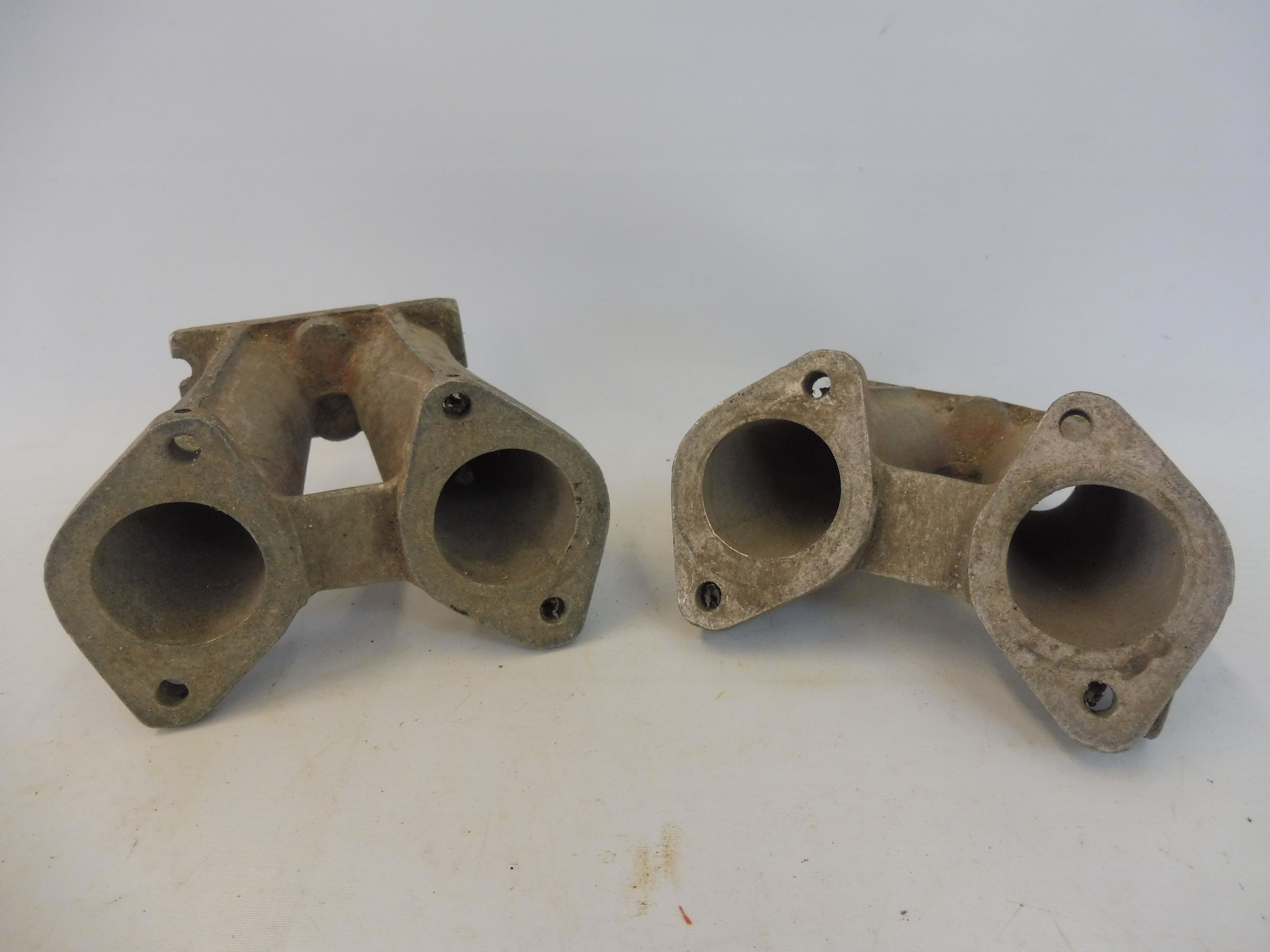 A pair of Lotus Cortina Mk.I aluminium inlet manifolds for twin 40s & 45s. - Image 3 of 3
