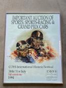 A framed and glazed poster, Coys, Silverstone Historic 1994, 24 x 30".