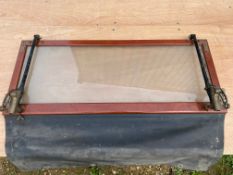 A mahogany framed windscreen for a Veteran/Edwardian car.