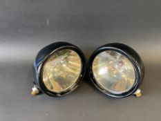 A pair of 1920s scuttle mounted Lucas Type R510 headlamps to suit vintage Austin 7, in excellent