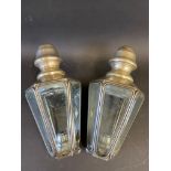 A pair of Edwardian Jagger of Walsall nickel plated octagonal tapering opera lamps.