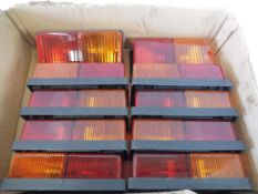 A box of new trailer lights.
