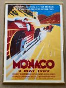 A framed and glazed poster, Christies Monaco 1989, 24 x 32".
