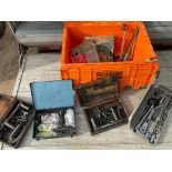 A quantity of workshop tools including Pickavant valve lifters, socket sets etc.