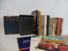 A collection of assorted motoring volumes to include two parts catalogues for the Fiat 1500, Motor