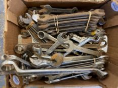 A quantity of mostly open ended spanners including Elora Whitworth and Snail (AF).
