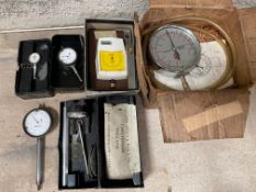 A collection of Borletti and other gauges including a bore gauge, also a boxed Crypton vacuum
