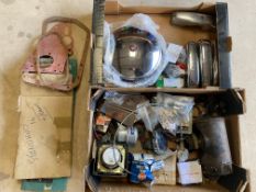 Two boxes of assorted Standard/Triumph parts etc.