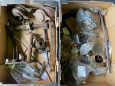 A collection of Lagonda 3 litre parts including pedals, clutch pedal pin, pedal pins and bushes, hub