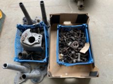 A quantity of Austin 7 parts including nose cones, gearbox etc.