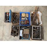 An autojumbler's lot of various parts including coils, workshop tools etc.