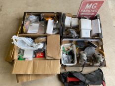Four boxes of assorted MG parts, some new parts, some reconditioned.