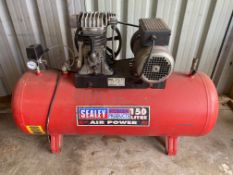 A Sealey 150 litre compressor.