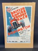 A BRDC British Empire Trophy Race Donington race poster, April 4th 1936, poster size 19 3/4 x 29 3/