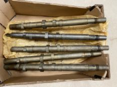 Five Riley camshafts, appear to be two pairs and one other, inlet and exhaust.