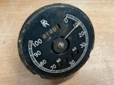 A Rolls-Royce 0-100mph black faced speedometer.