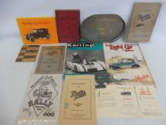 A selection of ephemera including two original 1920s Austin leaflets, Austin 7 handbook and '