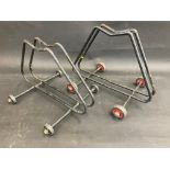 Two classic bicycle stand on wheels in original condition.