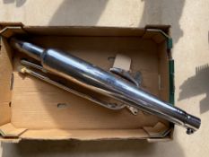 BSA Gold Star silencer used, plus two BSA rear mudguard stays.