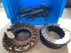 Manx Norton old clutch plates and other parts.
