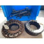 Manx Norton old clutch plates and other parts.
