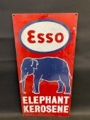 An Indian Esso Elephant Kerosene pictorial enamel sign by Bengal Enamel, 12 x 24".