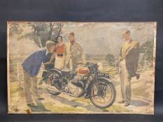 An early poster advertising a pre-war Ariel 1000cc square four printed by The Baynard Press