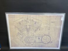 A Harley Davidson panhead blueprint.