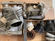 A Douglas Dragonfly gearbox no. 1846/6 and various incomplete engine parts no. 1846/6.