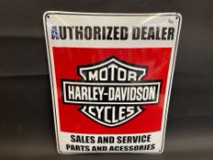 A reproduction Harley Davidson advertising sign, 15 1/4 x 20".