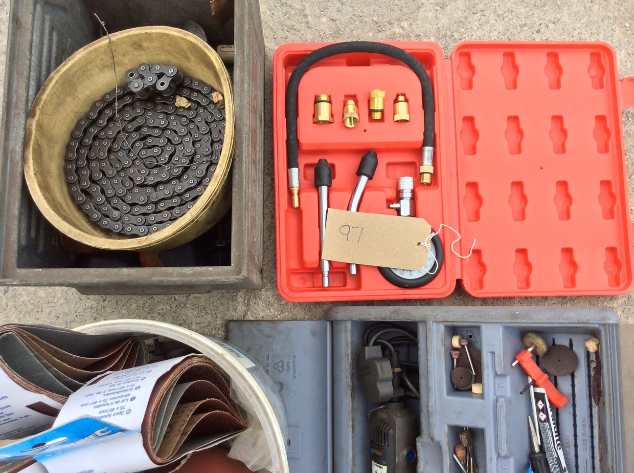 Various tools and ancillaries plus a motorcycle drive chain. - Image 2 of 2