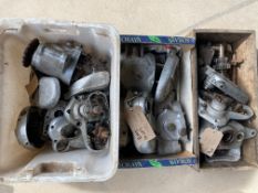 Three boxes of Norton gearbox parts including cases.