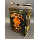 A Shell Motor Oil half gallon can, in good condition.