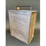 A Cleveland Discol two gallon petrol can by Valor dated September 1937, very good original