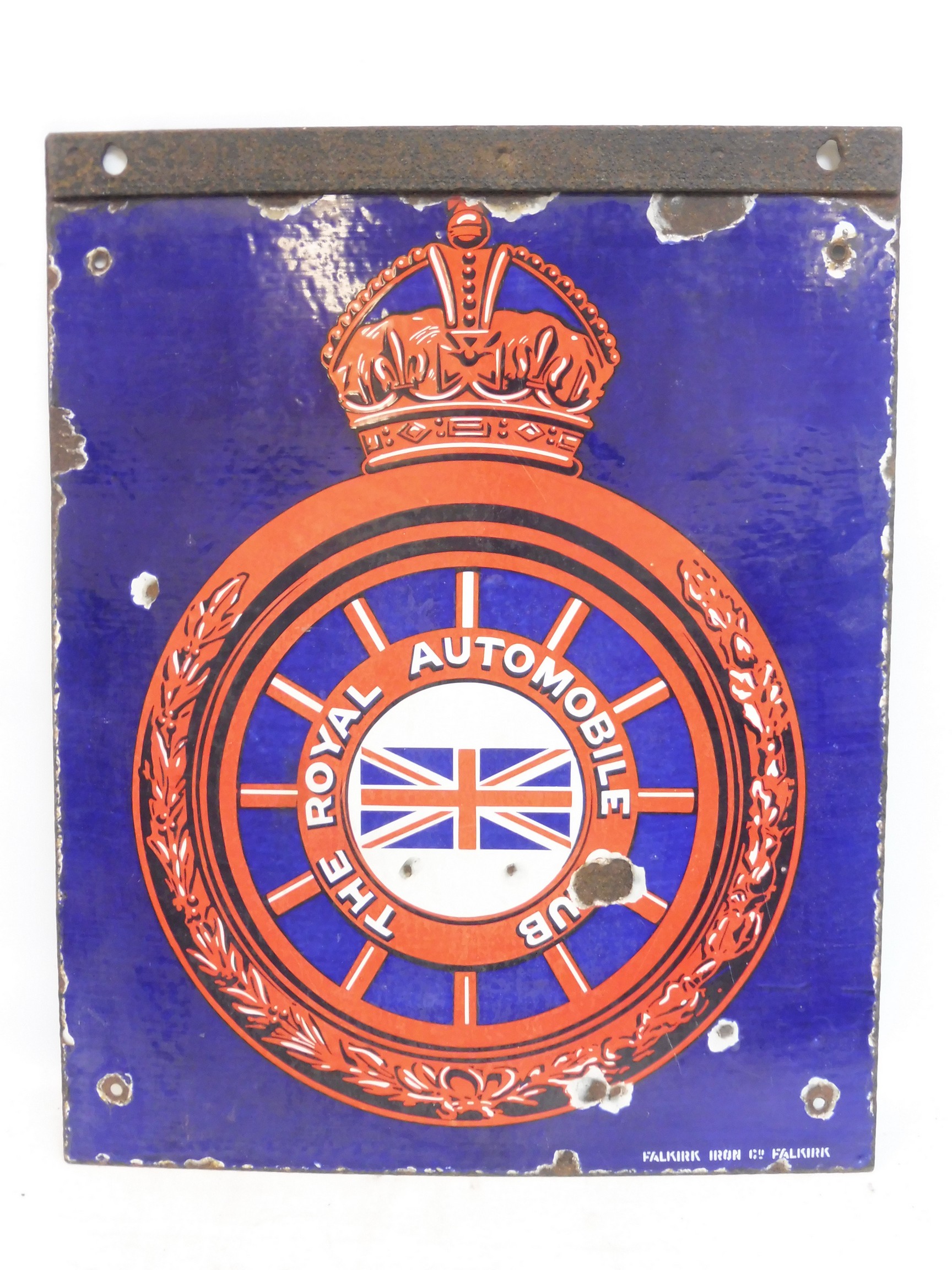 An early and rare RAC rectangular enamel sign with central emblem to both sides, British version - Image 2 of 2