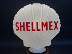 A Shellmex glass petrol pump globe in superb condition, possibly never been on a pump, fully stamped