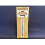 A small Duckham's 20-50 Motor Oil aluminium thermometer, 5 1/2 x 14".