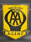 A rarely seen AA Agent enamel sign by B.B. Kent of London, in original metal frame, 22 1/2" wide x