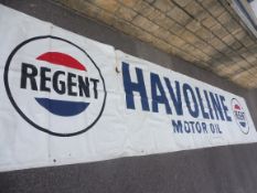 A very long Regent Havoline Motor Oil banner, 231" long.