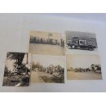 Five assorted photographs of garages, some period and some appear later prints.