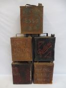 Five two gallon petrol cans including Redline.