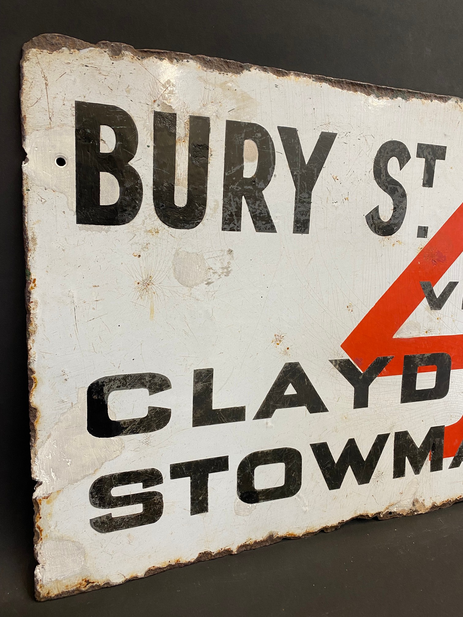 An unusual double sided enamel sign - Ipswich, Bury St. Edmunds via Stowmarket & Claydon, by Franco, - Image 5 of 6