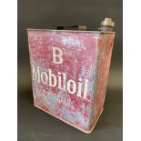 A Mobiloil 'B' grade two Imperial gallon petrol can in original paint.