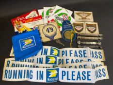 A selection of petrol/oil related collectables to include National 'Running In Please Pass'