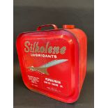 A Silkolene Lubricants five gallon drum with an image of Concorde to either side.