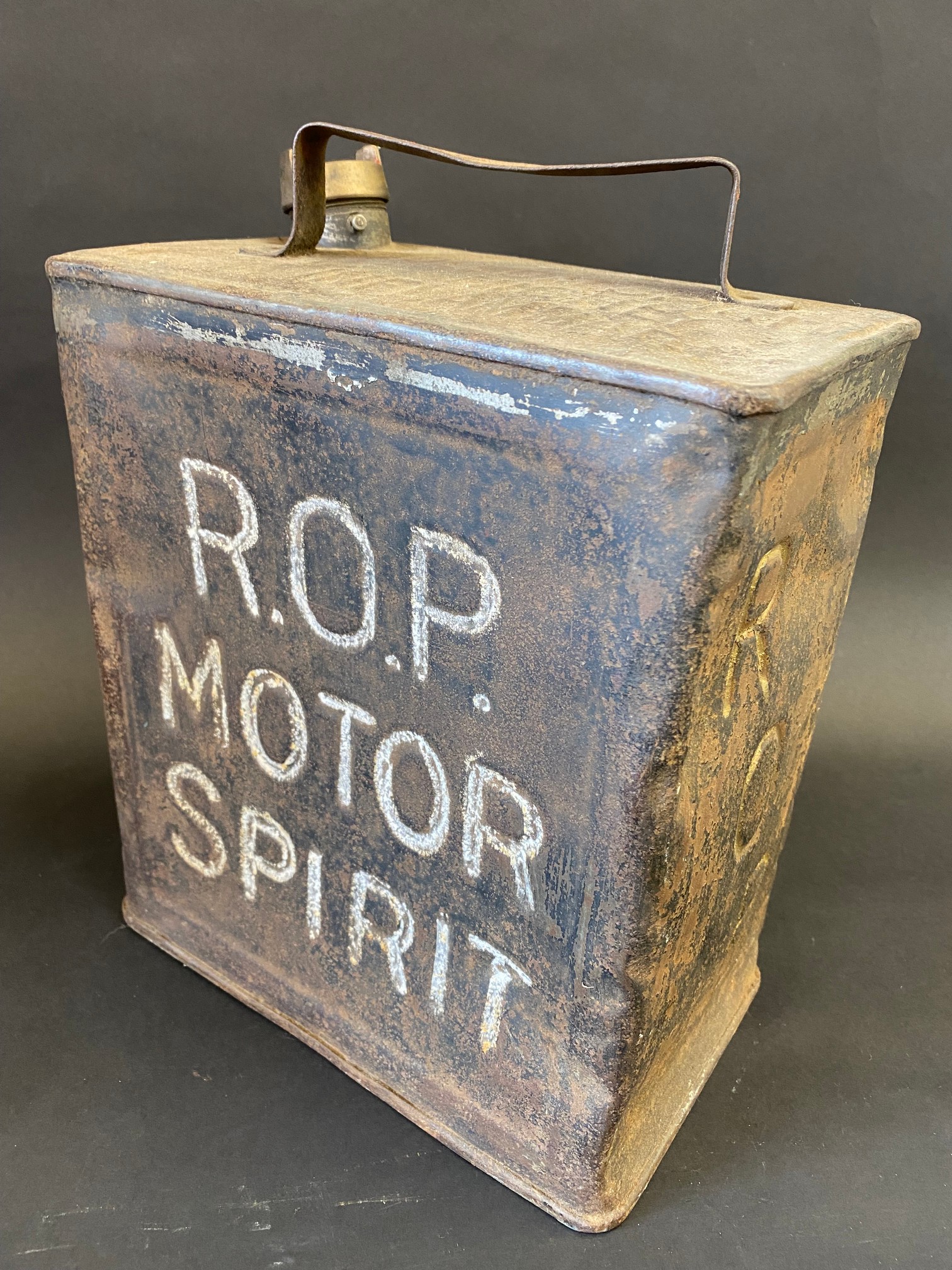 An R.O.P. Motor Spirit two gallon petrol can, plain cap. - Image 2 of 4