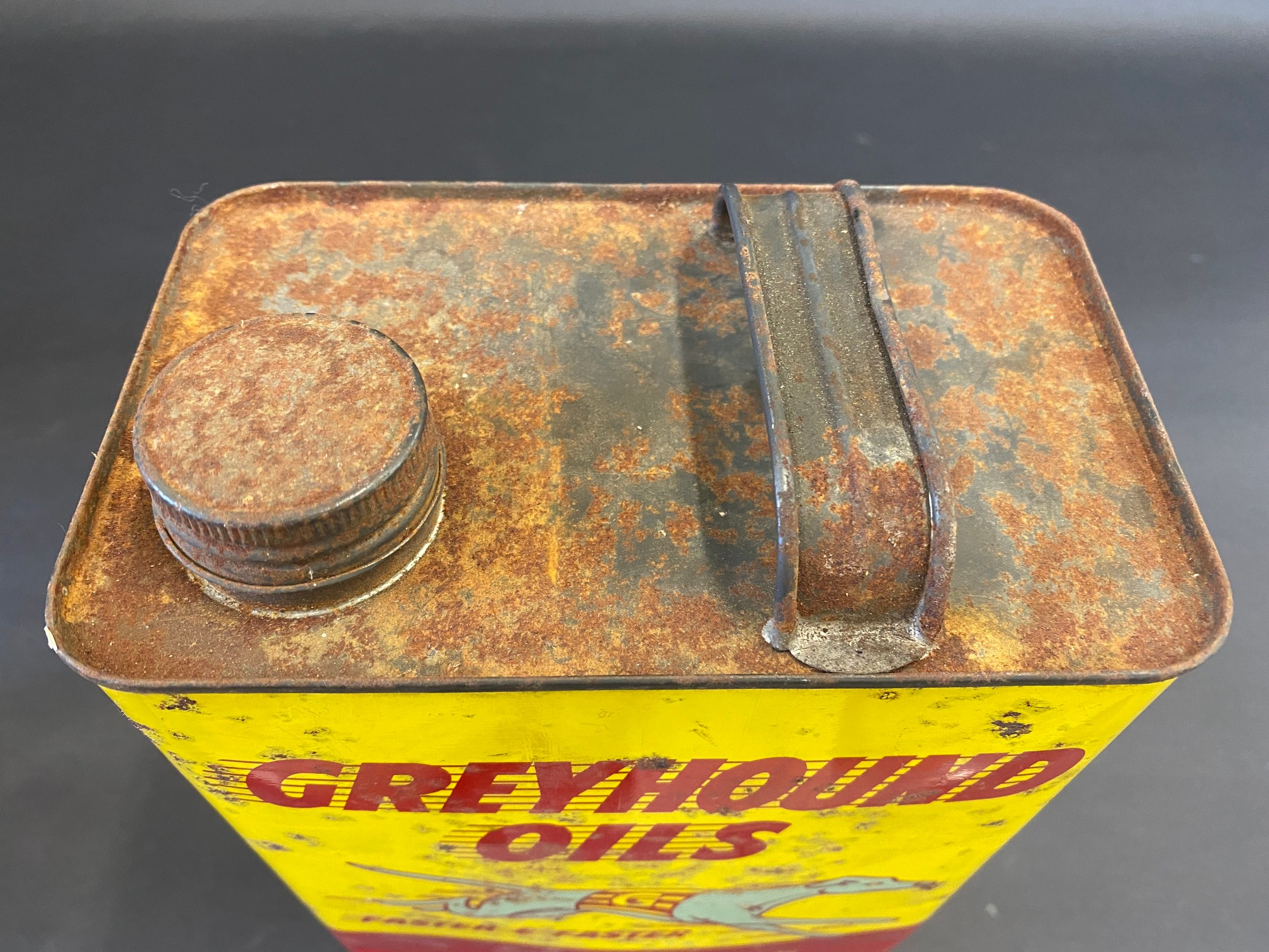 A Greyhound Oils gallon can. - Image 3 of 4