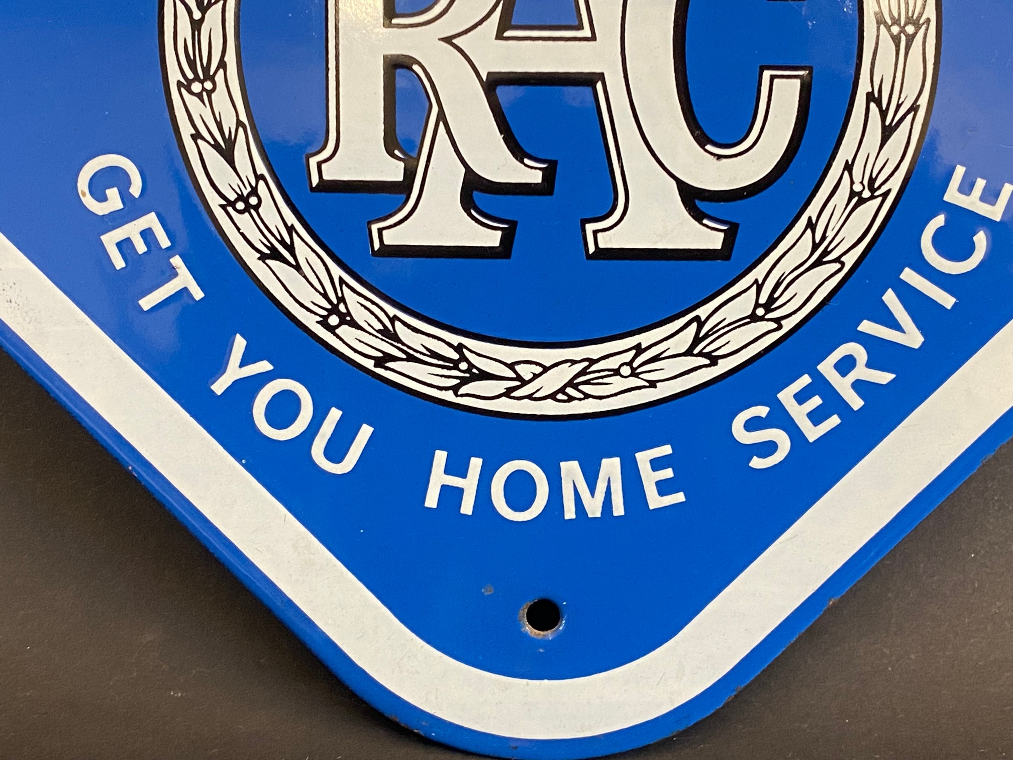An RAC Get You Home Service lozenge shaped enamel sign, 10 1/2 x 10". - Image 2 of 3